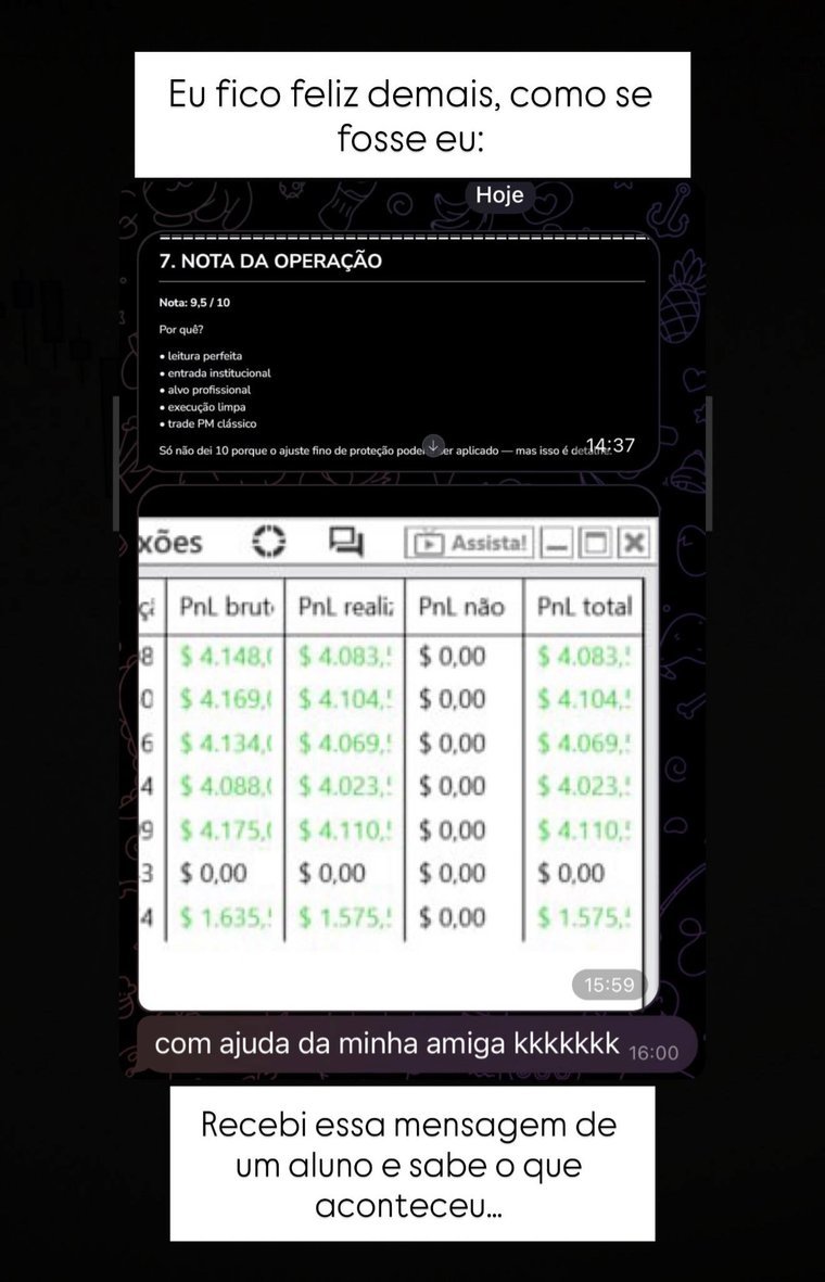 Print completo de resultado de aluno compartilhado na comunidade Shark Map
